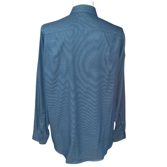 ⚡️BUY 3 for $55⚡️ Calvin Klein SZ 15.5 Men's Blue Non Iron Button Up Shirt - Picture 5 of 12